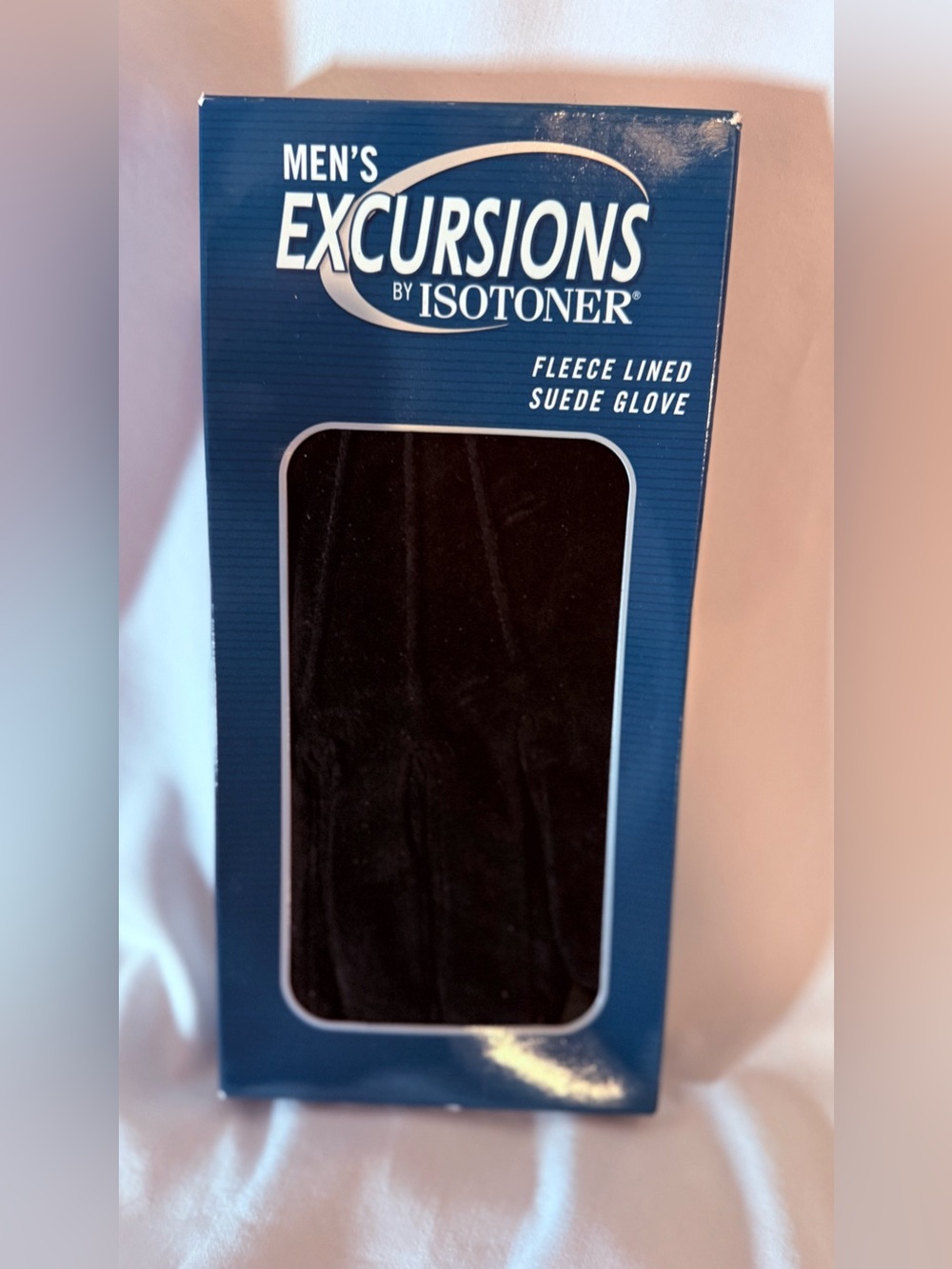 Isotoner Excursions Men’s Suede Leather Gloves XXL Black Fleece Lined NIB
